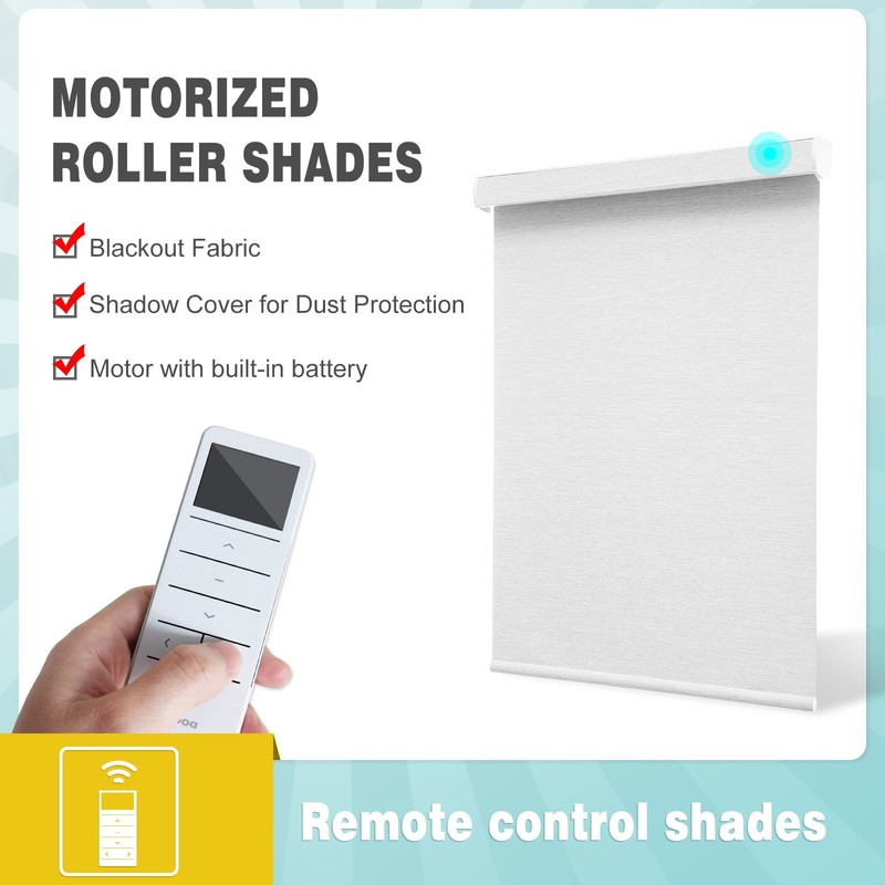 Changshade CUSTOM CUT Electric Roller Shade Motorized 100% Blackout Window Blind gallery