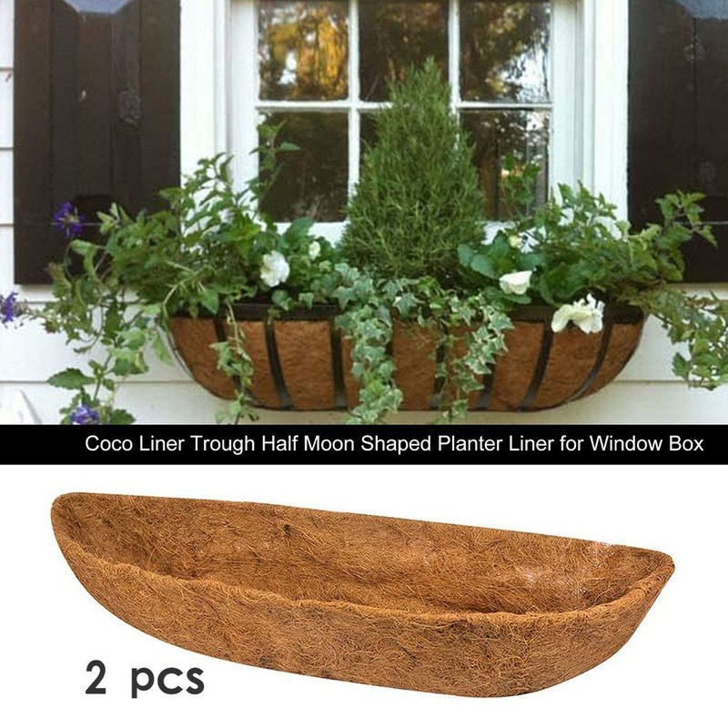 2PC 24"/30"/36"/48" Trough Coco Liners Planter Pots Replacement Wall BSKT Liner gallery