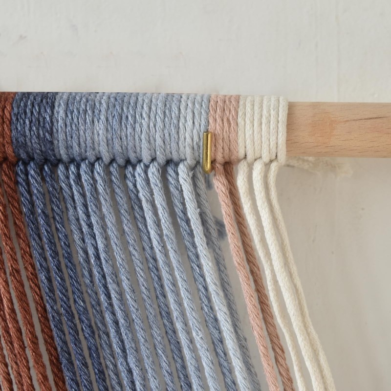 Macrame Wall Hanging Boho Wall Decor Red Blue Gradient Fiber Wall Art Handmad... gallery