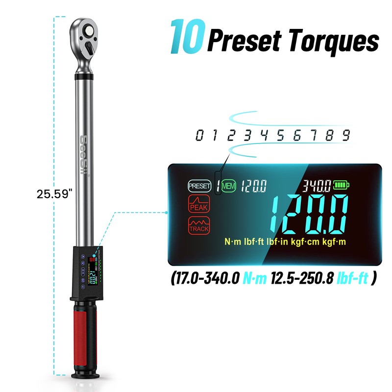 Combo Digital Torque Wrench Set, 3/8" 0–220 Nm & 1/2'' 17-340 nm Torque Electric gallery