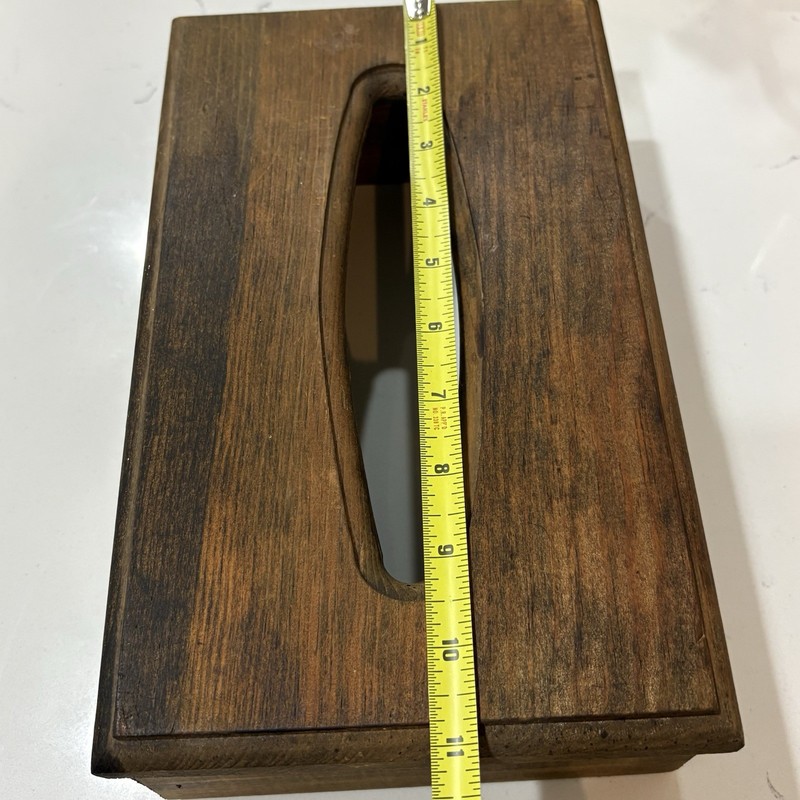 Vintage Solid Wood Wall Mount Tissue Box Kleenex Holder Cover Mid Century Decor gallery