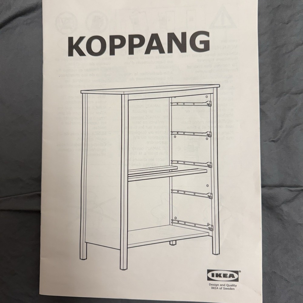 IKEA KOPPANG Dresser Storage Unit Assembly Instructions Manual