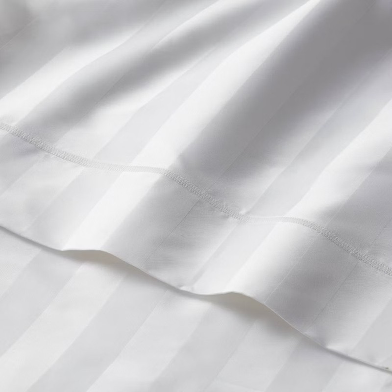 Queen 800 Thread Count Hotel Collection Sheet Set Damask White Hem - gallery