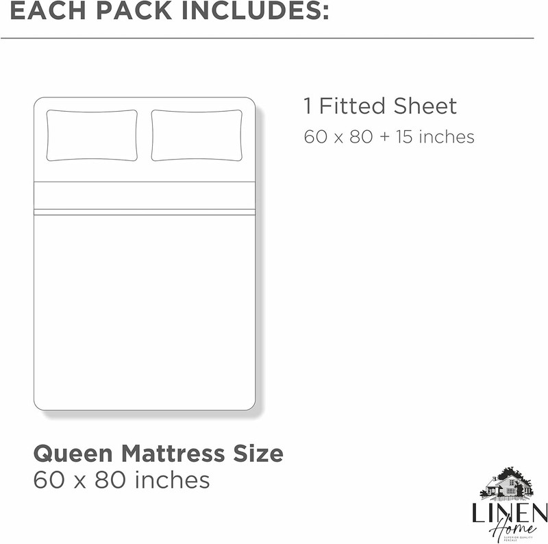 100% Cotton Percale Fitted Sheet Queen Size, White, 1 Deep Pocket Fitted Sheet, gallery