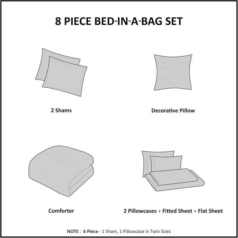 Essentials Cozy Bed in a Bag Reversible Comforter W/ Complete Sheet Set Modern gallery