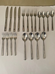 Mikasa Stephanie 20 Pc Flatware Set Forged Glossy Stainless