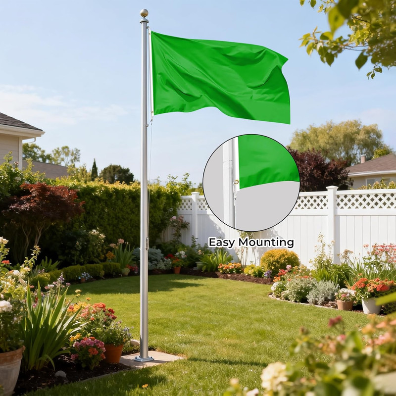 Green Flag 3X5 FT, Polyester Blank Flag with Canvas Header & Brass Grommets, Dou gallery