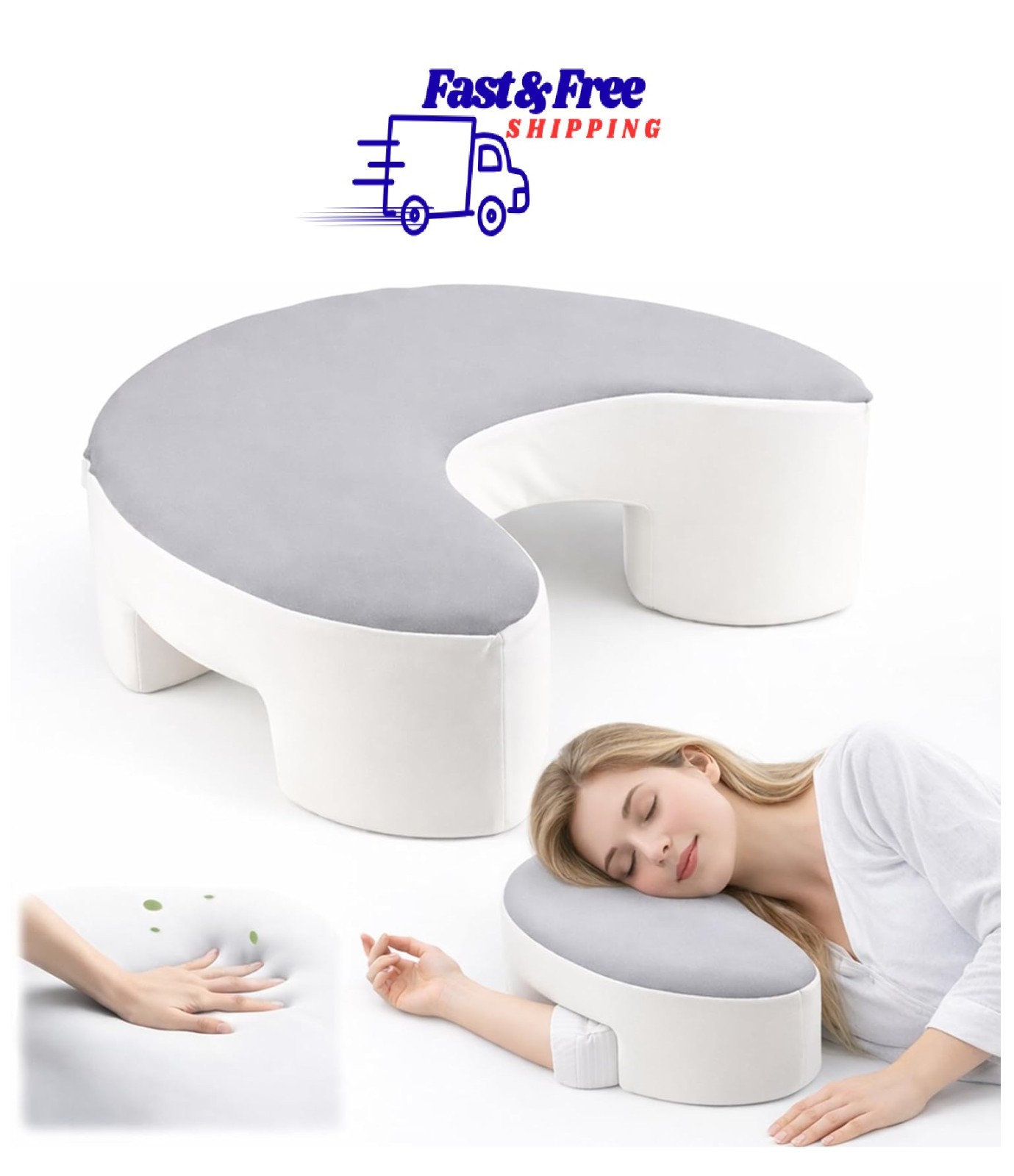 Side Sleeper Pillow with Arm Hole, Upgraded Shoulder Relief System for Neck Pain gallery