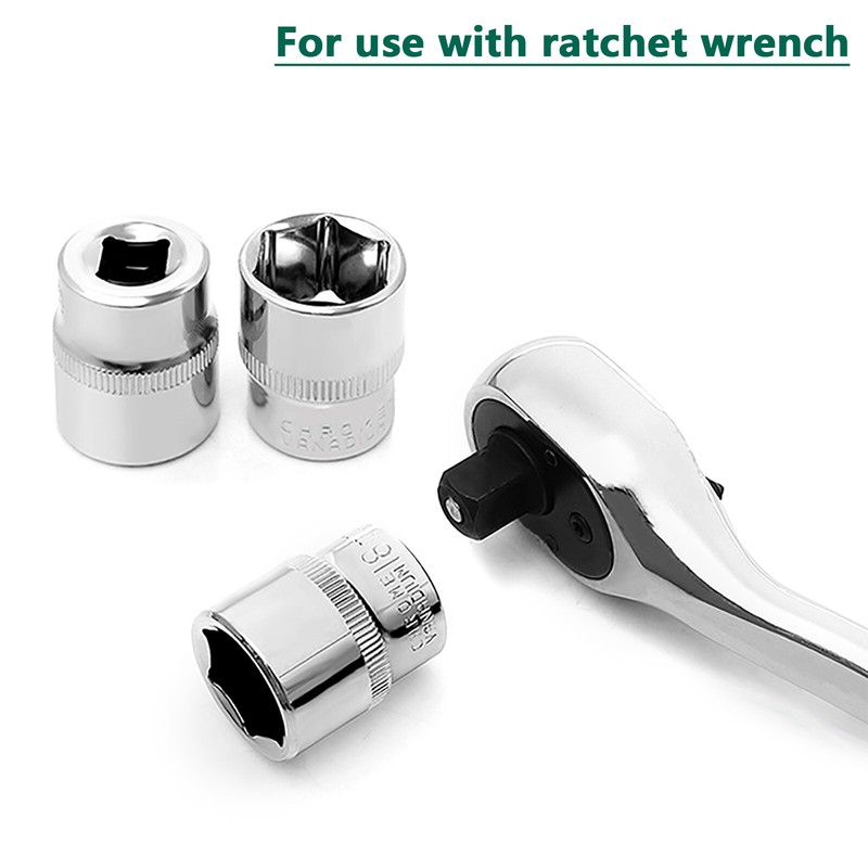 Socket Set 3/8" Drive Hex Ratchet Socket Wrench Socket Metric 6-24mm Wrench CRV gallery