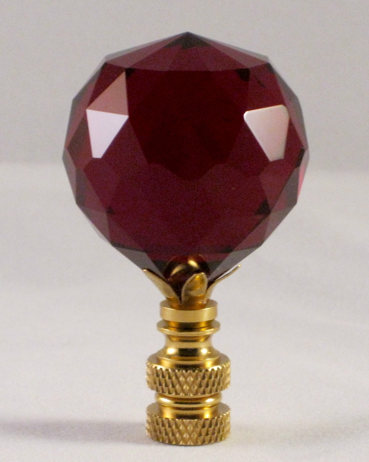 LAMP FINIAL-STUNNING LEADED CRYSTAL LAMP FINIAL-RED gallery