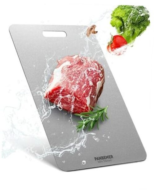 Katori Titanium Cutting Board for Kitchen - Food Grade 100% Pure - 12"L x 9"W gallery