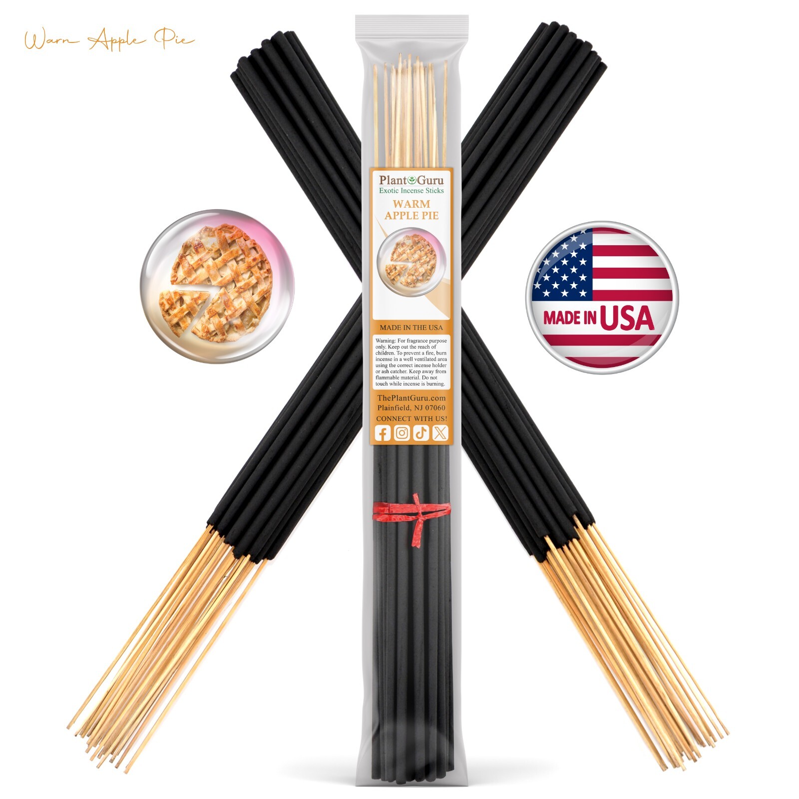 WARM APPLE PIE Incense Sticks 19" Jumbo Extra Large Bulk Handmade Hand Dipped gallery