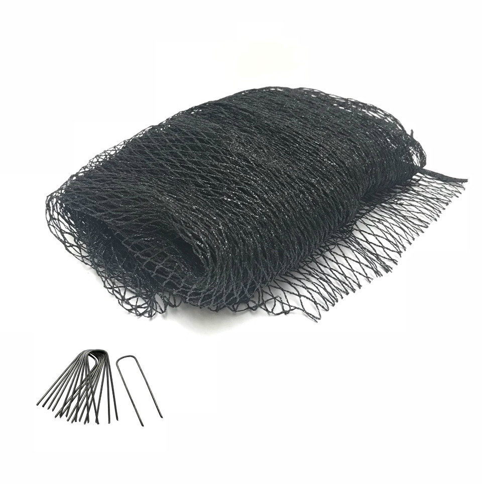 20x50' COMMERCIAL QUALITY BIRD BARRIER NETTING w/ 36 STEEL STAKES-1/2 INCH MESH gallery