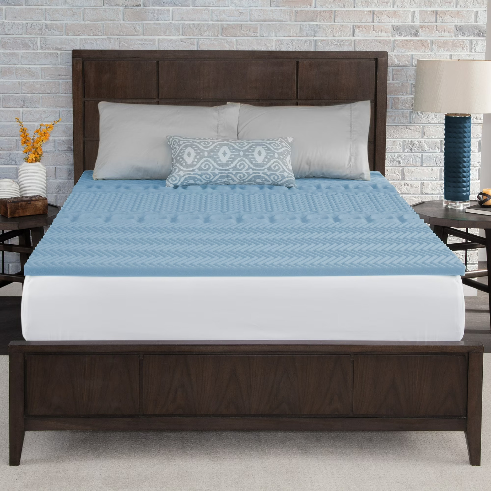Mainstays 1.5” 7-Zone Reversible Memory Foam Mattress Topper, Queen gallery