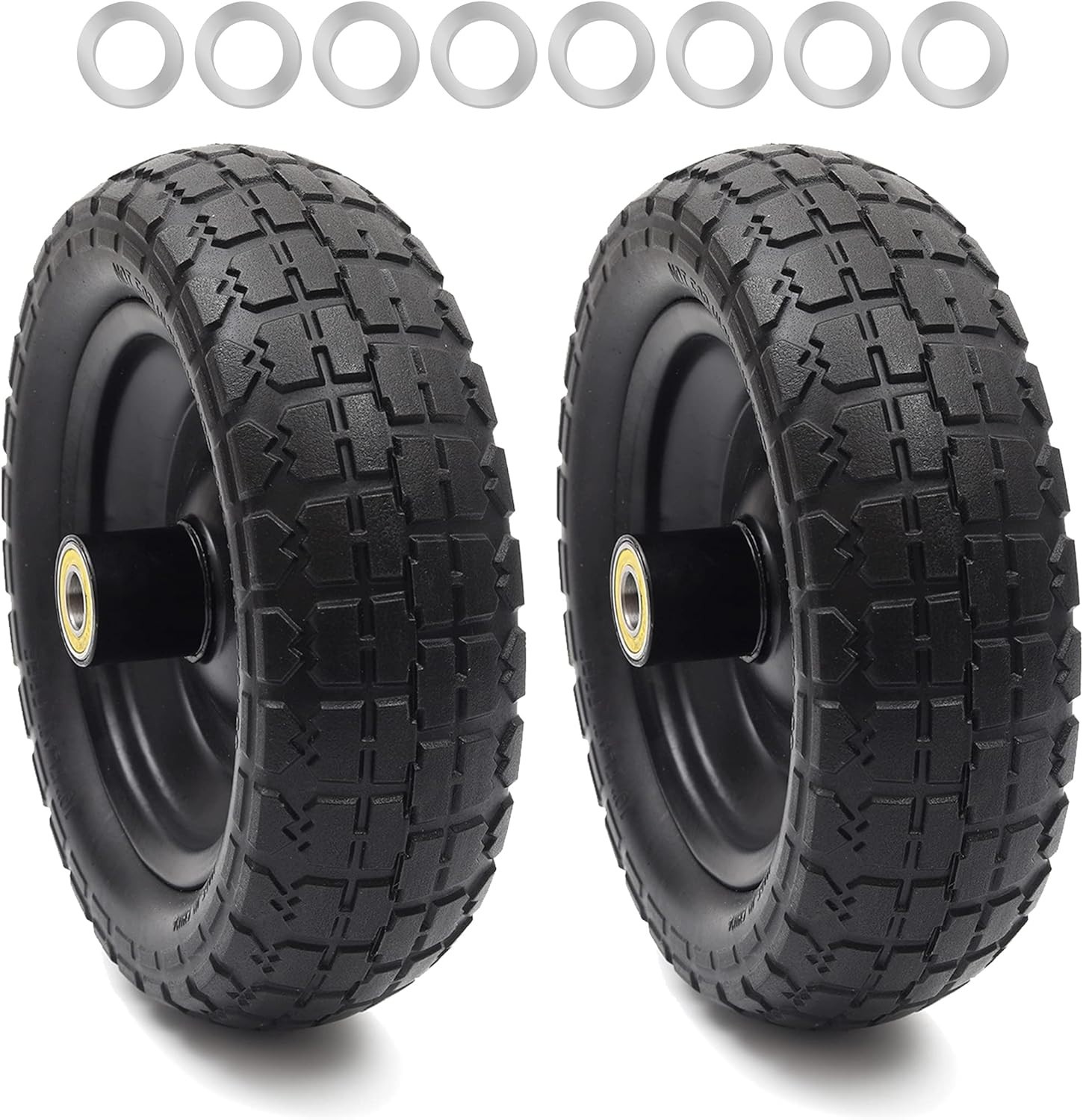 Dependable 10" Puncture-Resistant Tires for Garden Carts & Hand Trucks - 2-Pack gallery