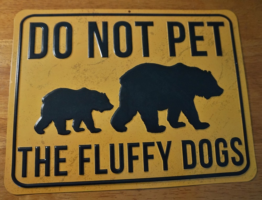LARGE Rustic Vintage Bears Cabin Metal Sign Camping Lodge Primitive Home Decor