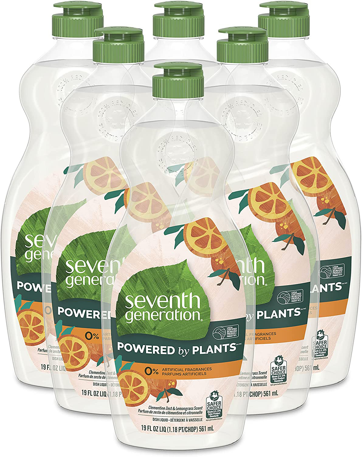 Seventh Generation Dish Soap Liquid Clementine Zest Lemongrass Scent, 114 Fl Oz gallery