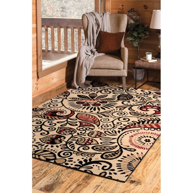 Transitional Floral Area Rug Stain Resistant Medium Pile Living Room Bedroom New gallery