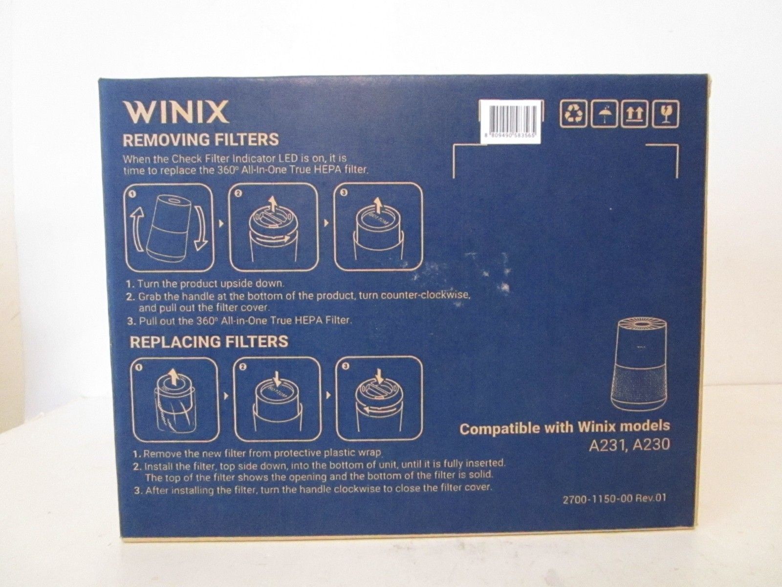 Winix Air Purifier Replacement Filter O 360° All-In-One True HEPA for A230/A231 gallery