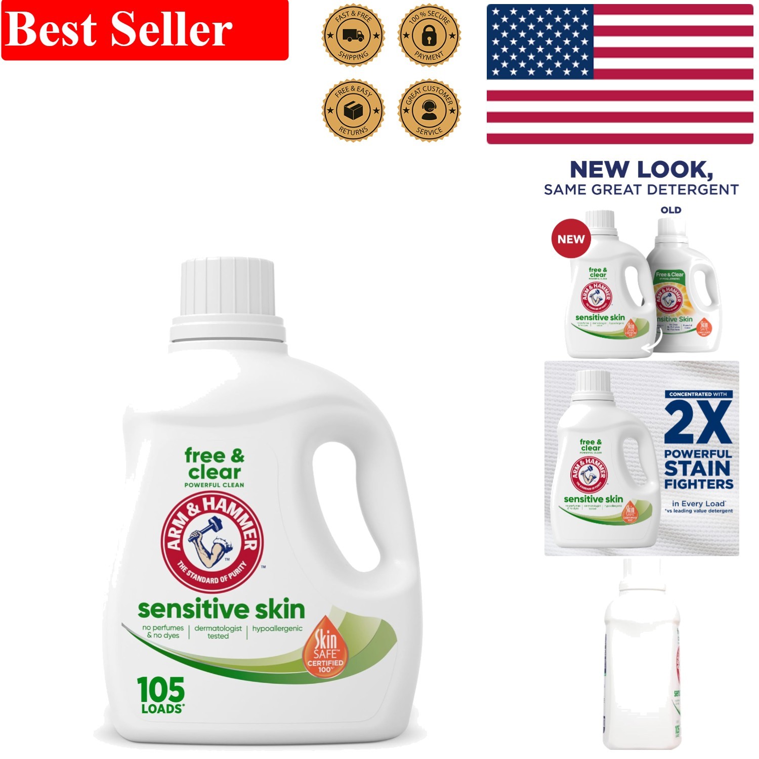 105 Fl Oz Sensitive Skin Free & Clear Detergent - Certified Allergy-Friendly gallery