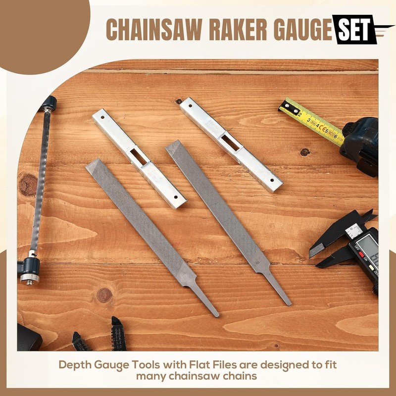 4 Pieces Depth Gauge Tool with Flat File for Chainsaw Chain Raker Gauge and Chai gallery