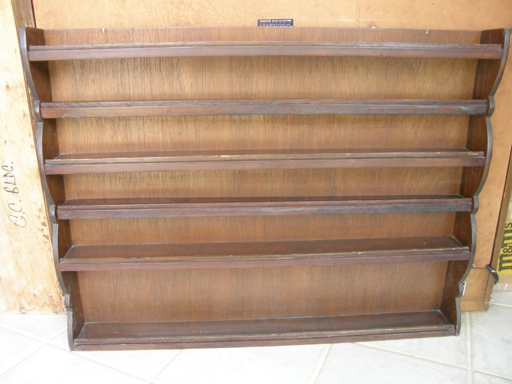Rectangular Wooden 6 Horizontal Rows Wall Shelf 36" long x 28" high x 4" deep