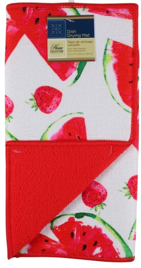 Home Collection Self Absorbent Polyester Dish Drying Mat 11”x17” ~ Watermelons