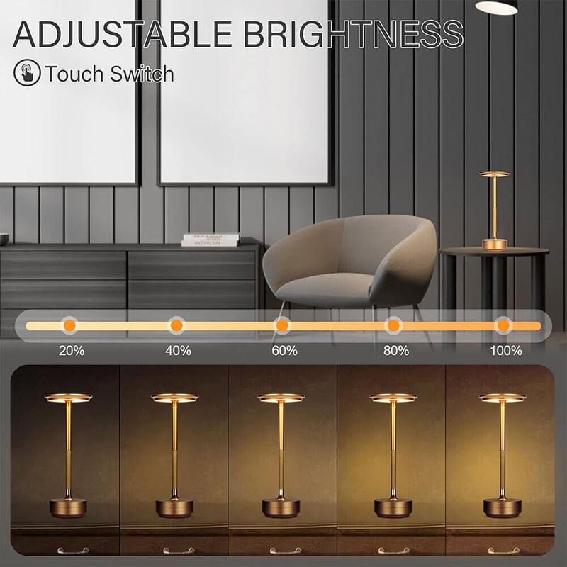 Cordless LED Touch Sensor Table Lamp Rechargeable Dimmable Bar Desk Night Light gallery