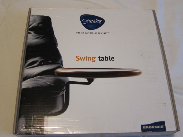 Ekornes Stressless Swing Round Table TEAK STAIN Made In Norway - New in box gallery