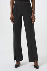 Joseph Ribkoff Black Split Front Twill Pull On Straight Pants 254102