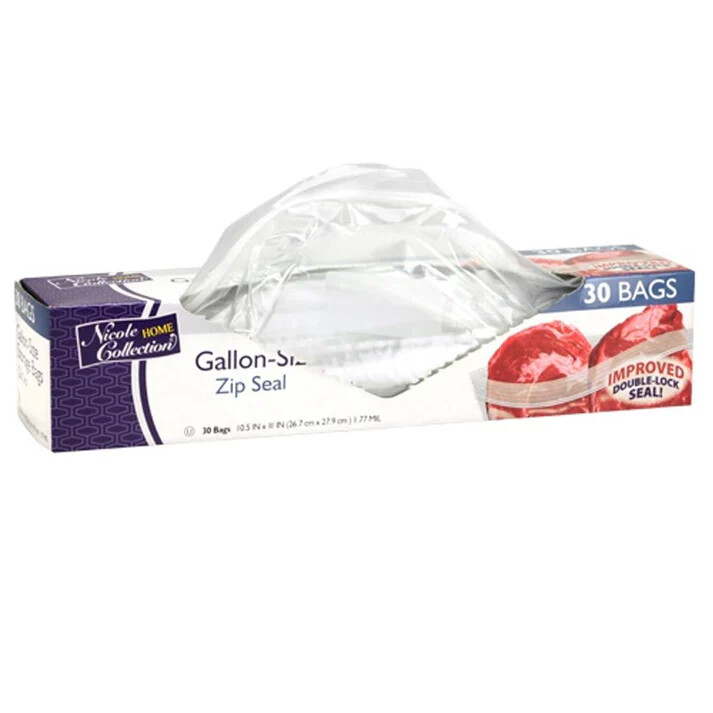 Nicole Collection Gallon Size Plastic Food Storage Bags w/ Zip Seal 30CT BUNDLE gallery