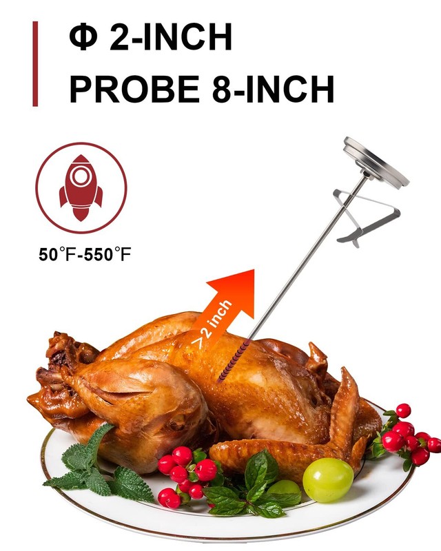 Candy/deep Fry Thermometer With Instant Readoil Thermometer8" Stainless Steel St gallery