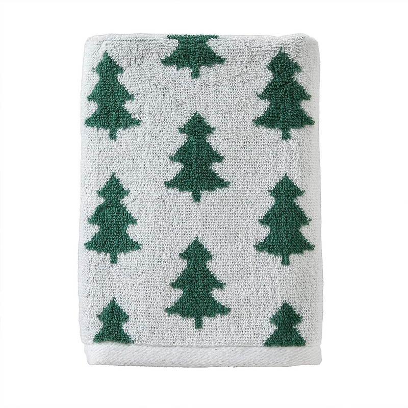 Reversible Pine Tree Design Bath Towel - Soft Cotton Luxury for All Ages gallery