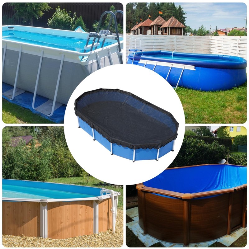 10 x 16 Oval Pool Leaf Net Cover with String, Oval Winter Mesh Pool Cover Lea... gallery