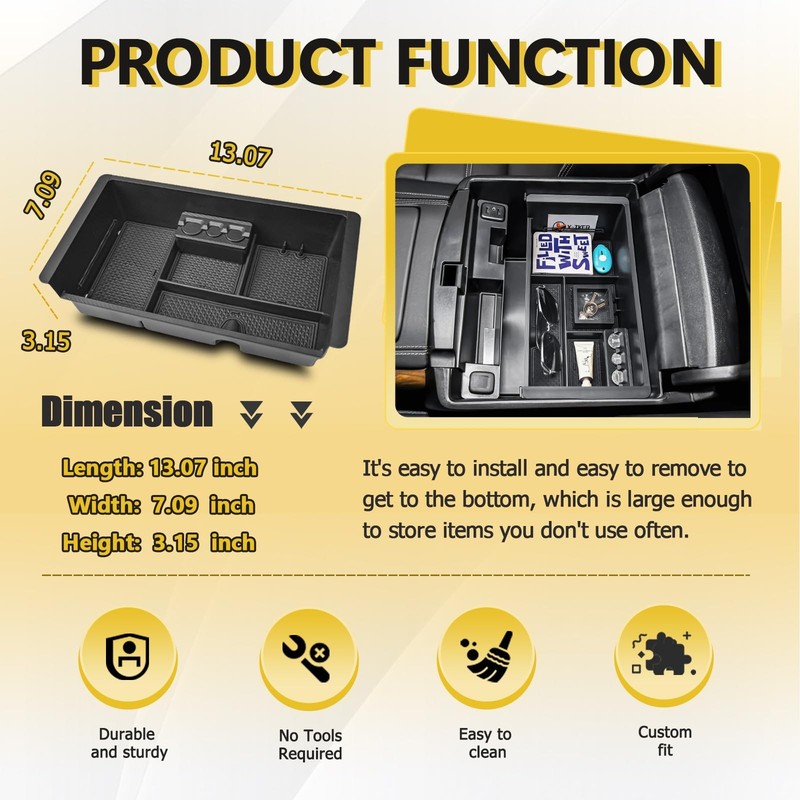 Center Console Organizer Tray Compatible with 2014-2018 Chevy Silverado/GMC S... gallery
