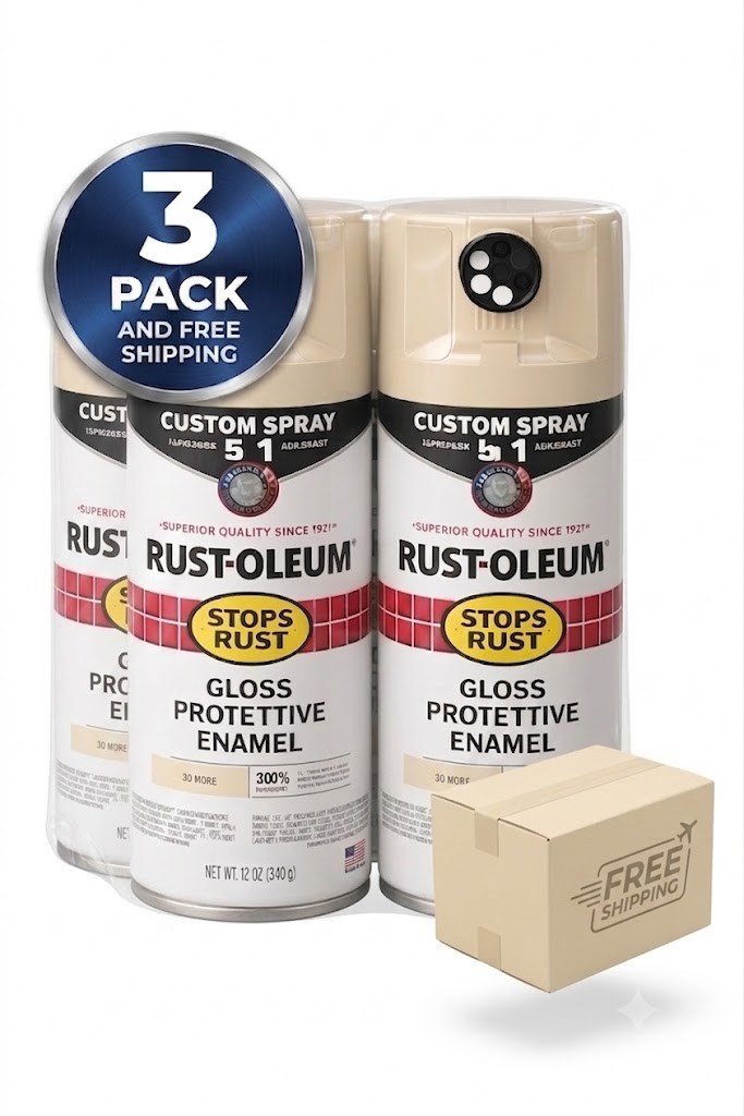 3 Pack. Rust-Oleum Custom Spray 5-in-1 Almond 12 oz Adjustable Spray gallery