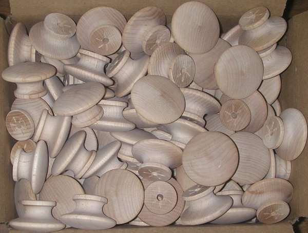 100 ROUND 1 1/2" BIRCH WOOD KNOBS Unfinished Pulls Cabinet Handles w/o screws gallery