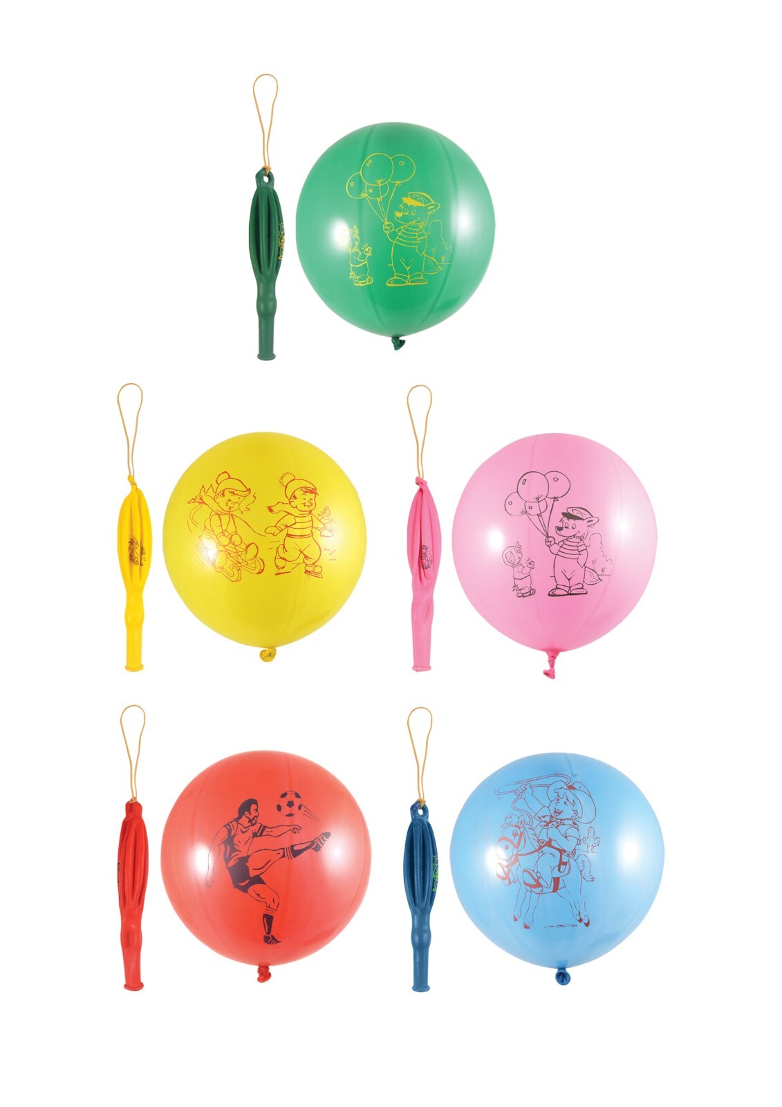 5x Printed Punch Balloons with Elastic Multi Coloured Loot Bag Party Gifts Stock gallery