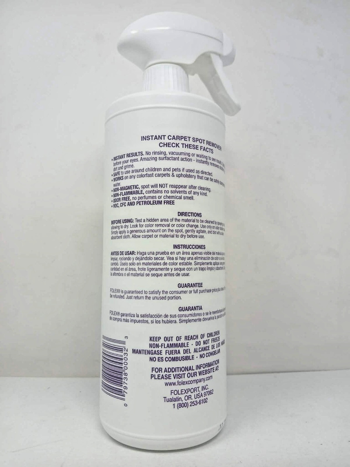 FOLEX Instant Carpet Spot Remover - Removes Grease Ink Wine Coffee Blood - 32 oz gallery