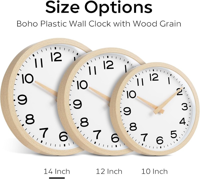 Large 14-Inch Decorative Wall Clock: Non-Ticking Modern Design for All Rooms gallery
