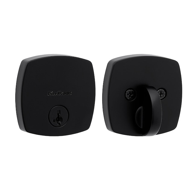 3X Kwikset Midtown Modern Exterior Keyed Front Entry Deadbolt Lock Matte Black gallery