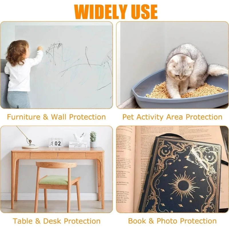 1pc Oil-Proof Kitchen Wall Protector Sticker–Waterproof, Heat-Resistant PET Film gallery