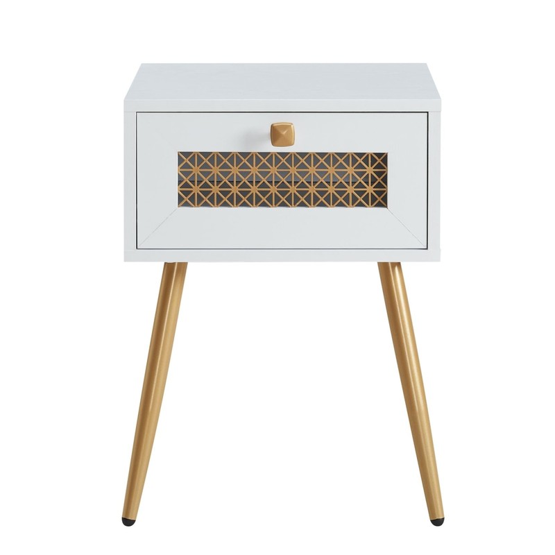 Modern Style Side Table, End Table with Drawer for Living Room, Square Wooden... gallery