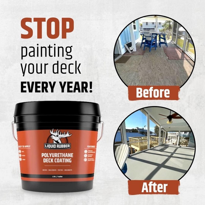 Textured Polyurethane Deck Coating - 10X Stronger Than Paint, Waterproof Sola... gallery