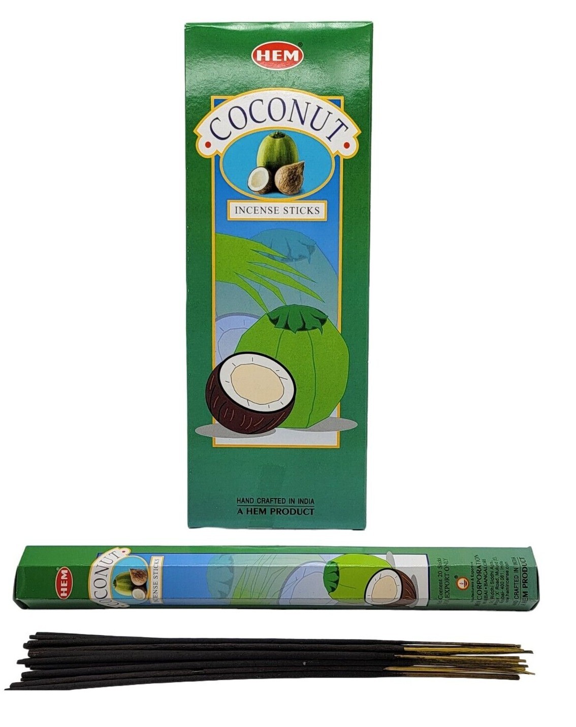 Hem Coconut Incense Sticks - For Joy - Pick 20-60-100-140-200 Free Ship! gallery