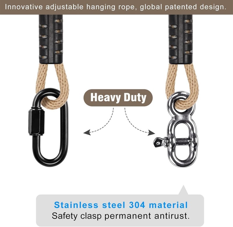 Adjustable Tree Swing Rope Kit - Polyester Straps for 1000 lbs Support gallery
