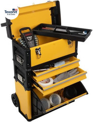 Rolling Tool Box with Wheels – Stackable Tool Box Organizer – Portable Metal Too