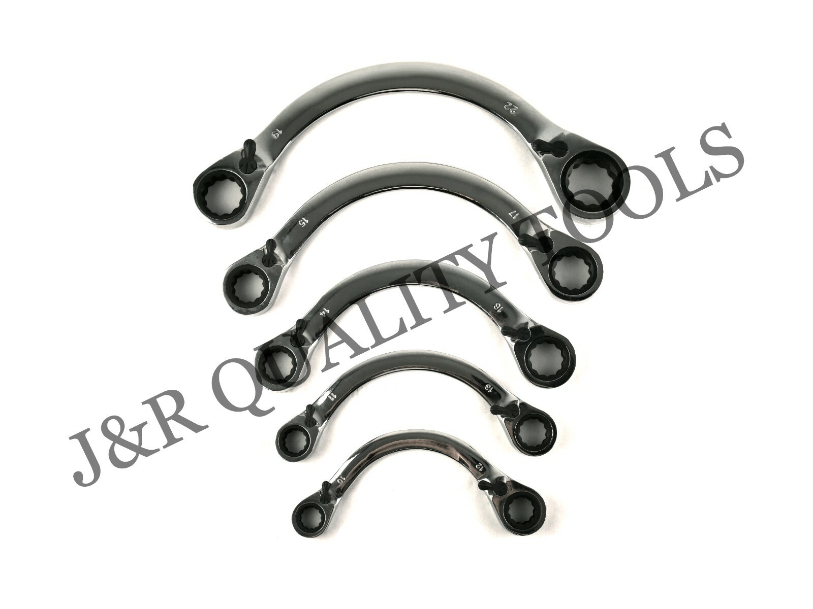 VCT Double Box Ratcheting Wrench - 5pc Half-Moon 10 to 22mm Metric Wrench Set gallery