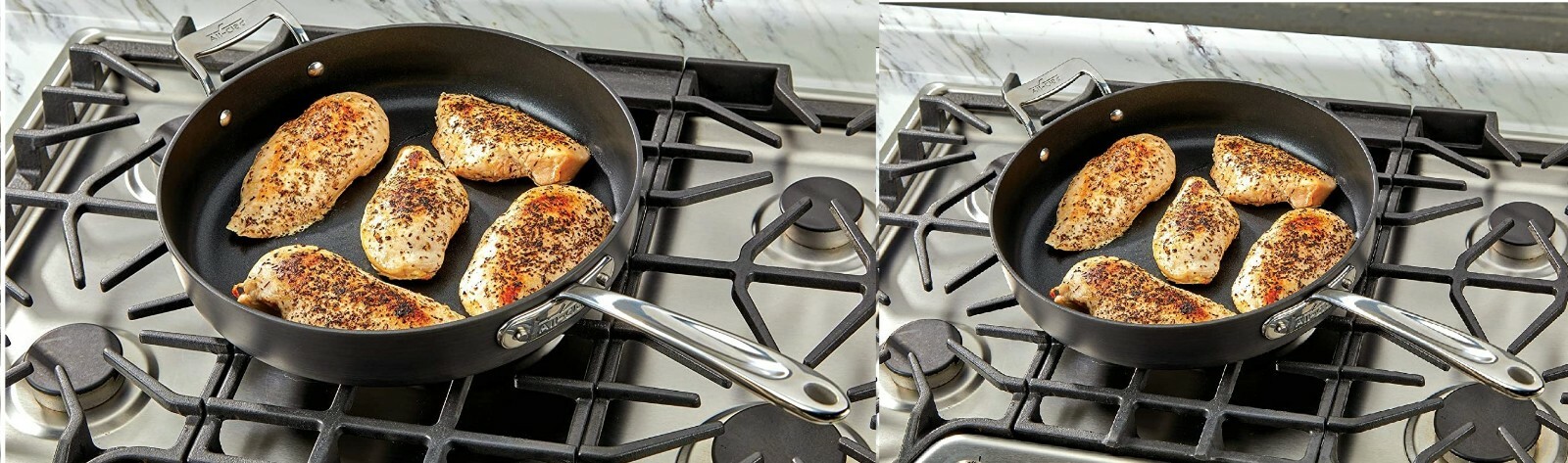 All-clad Essentials 10.5" and 12" Non-Stick Fry Pan with Glass Lids Set. gallery