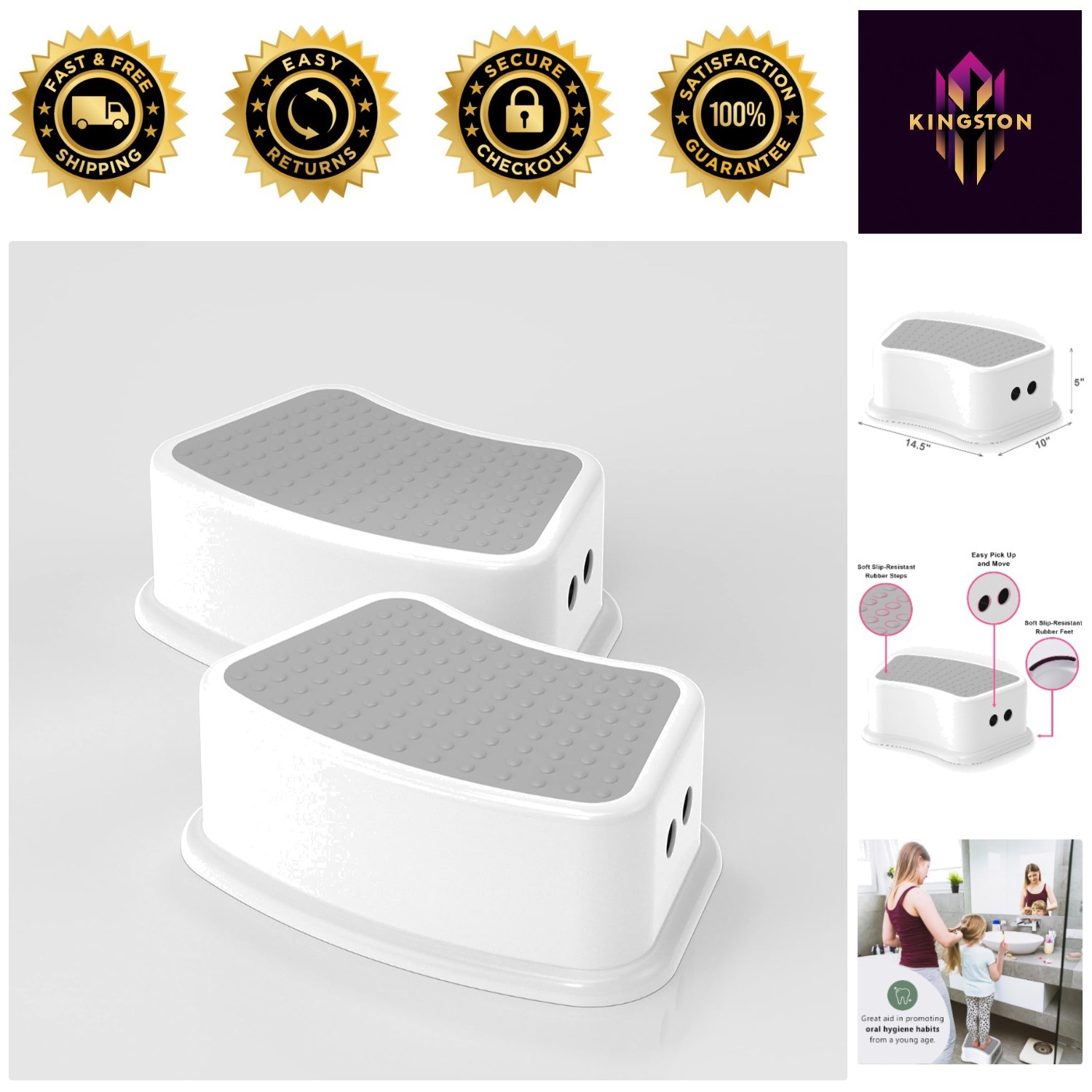Safe and Lightweight Step Stool for Kids - Ideal for Potty Training & More gallery